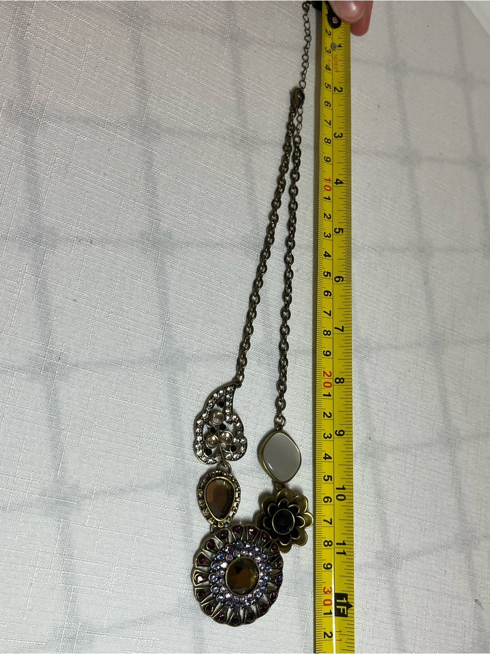 Floral & Medallion Necklace in Gold with Amber and White Accents
Bold
Statement - Picture 4 of 5